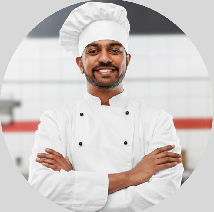 Chef Ramesh cooking non-veg dishes