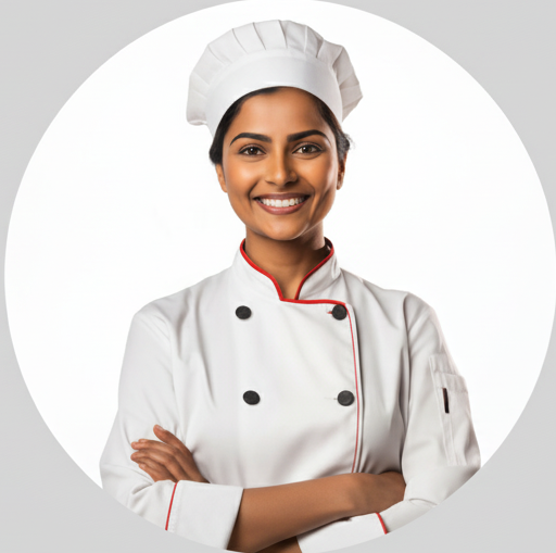 Chef Tina cooking veg dishes